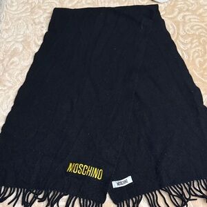 Moschino Black Scarf with Vibrant Yellow Detail